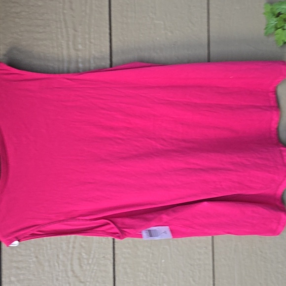 Torah Vintage Cotton Jersey High Neck Tank Red Bud Rose Pink 2x NEW - Picture 8 of 9